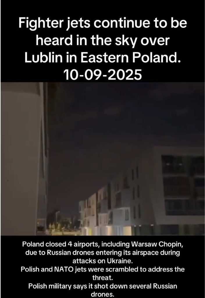 La Pologne a fermé 4 aéroports, y compris Varsovie Chopin, en raison des drones entrant dans son