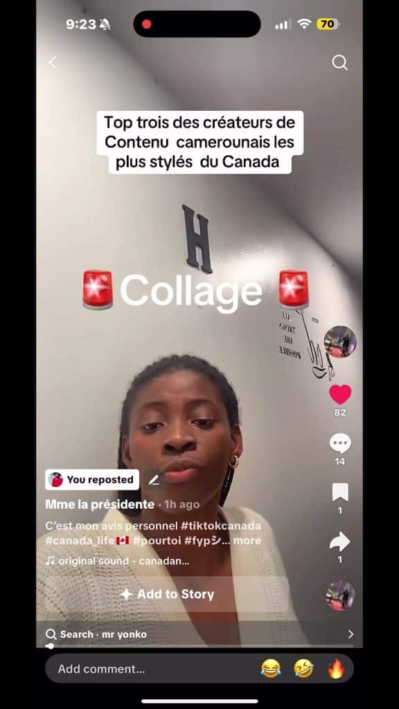 Merci là-bas la présidente pour la reconnaissance.