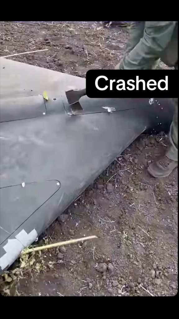 Le drone Shahed s'est écrasé.