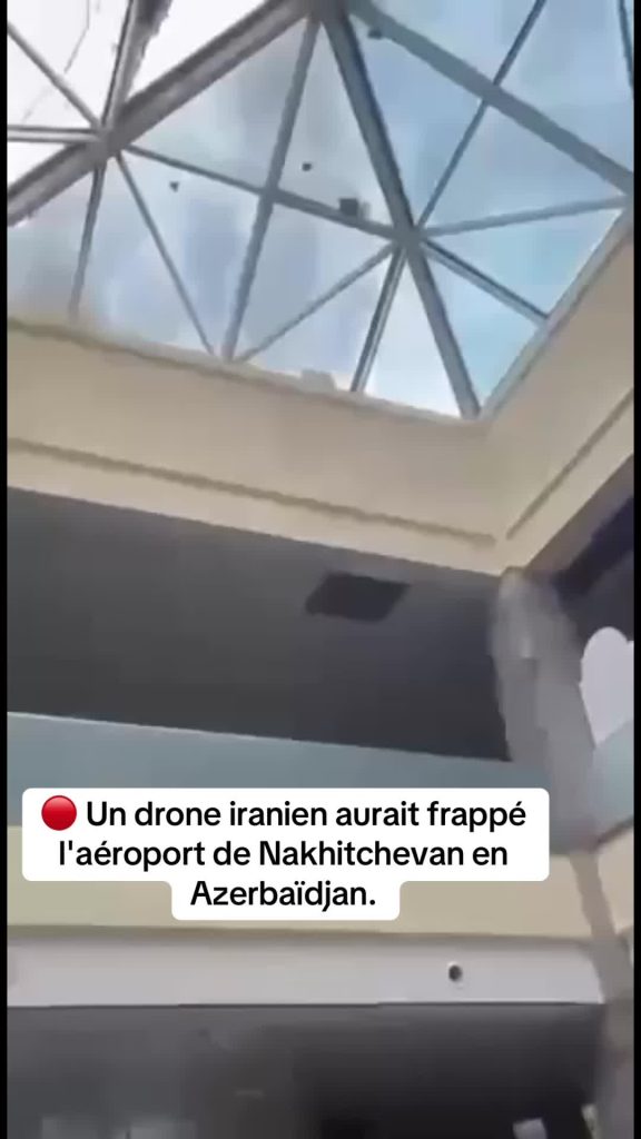 Un drone iranien aurait frappé l'aéroport de Nakhitchevan en Azerbaïdjan.