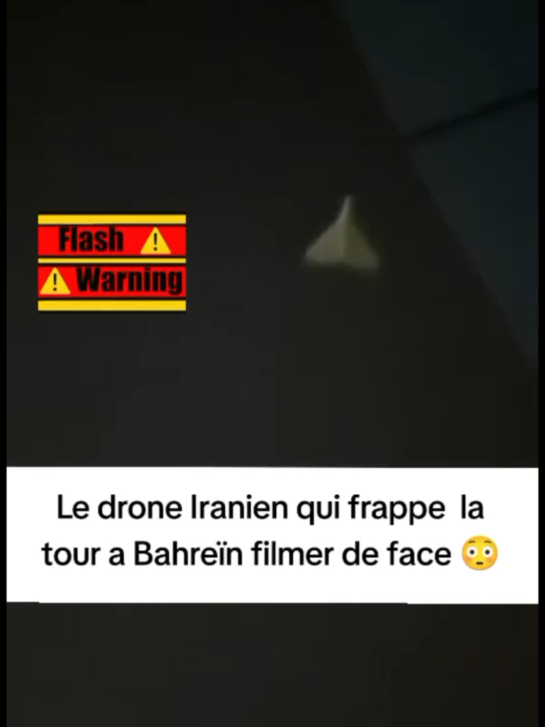 drone Iranien détruit une tour a Bahreïn
