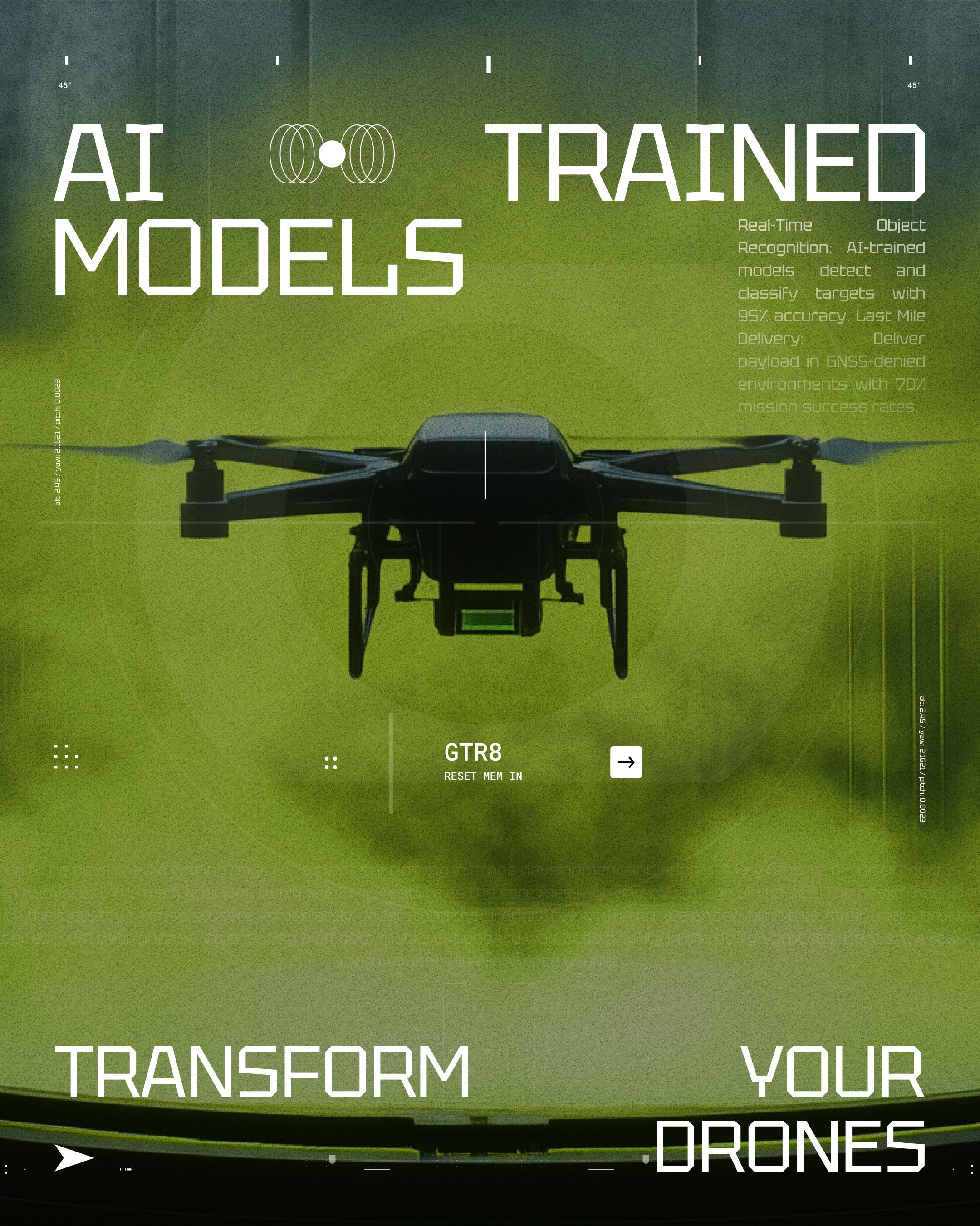 Pinterest AI | Landing page | Drones | Military style | WordPress Development | Лендинг