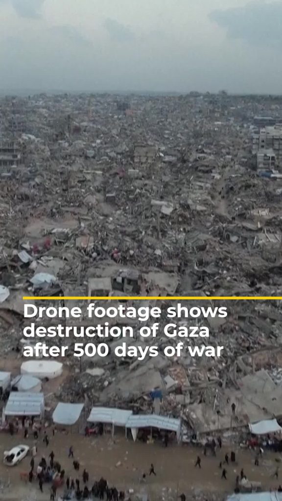 De nouvelles images de drones du nord de Gaza montrent des quartiers entiers réduits à se frotter