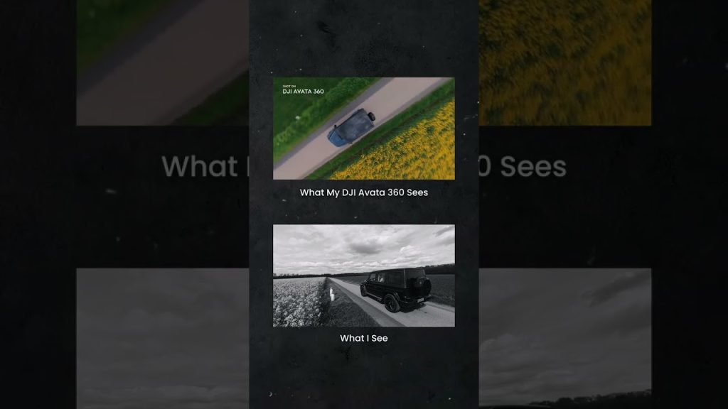 On screen: cinematic. BTS: one drone. 🚗 |Avata 360