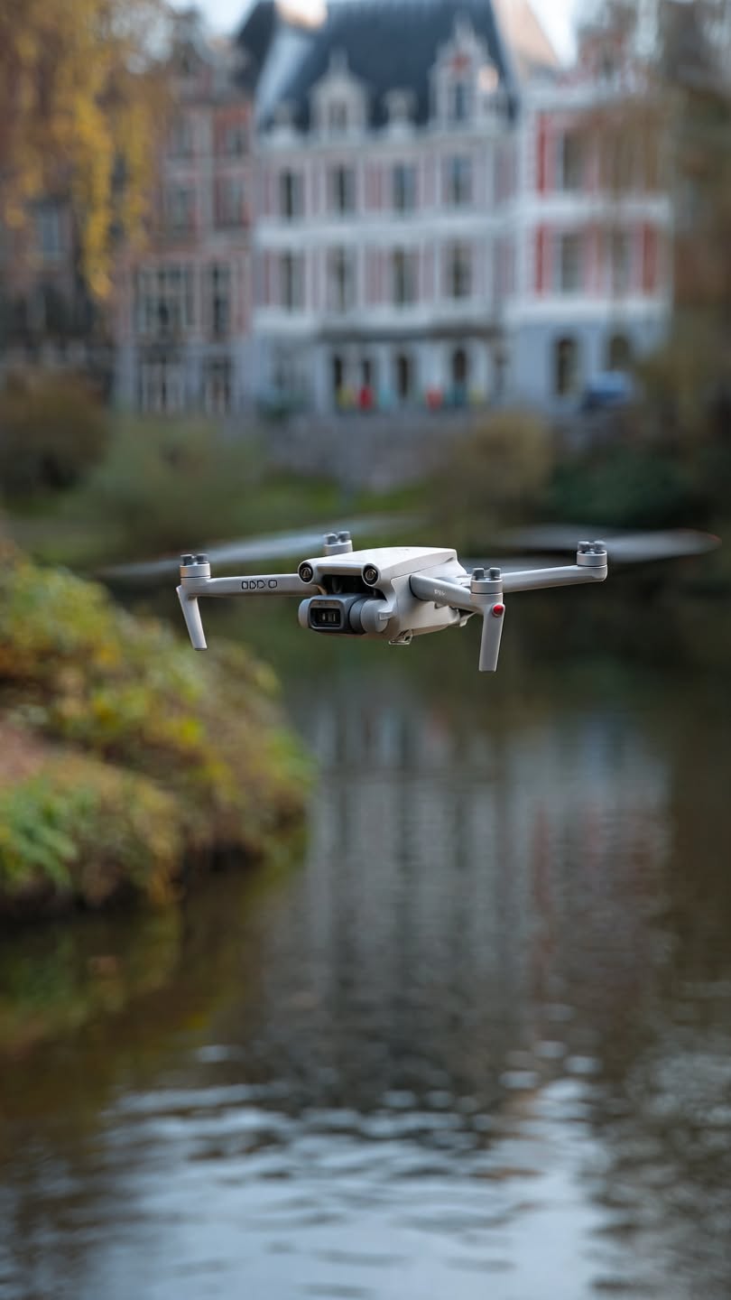Pinterest DJI Mini 4 Pro - under 250g, foldable, 4K camera. Park me lifestyle shot. Mid-range ka king,