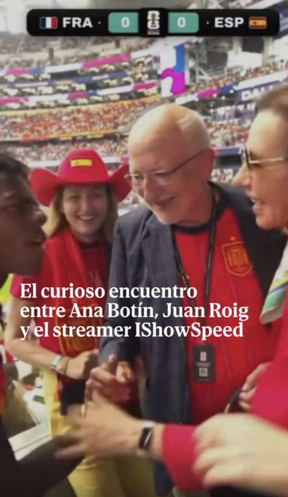 Ana Botín et Juan Roig se présentent au streamer IShowSpeed dans la victoire de l'Espa
